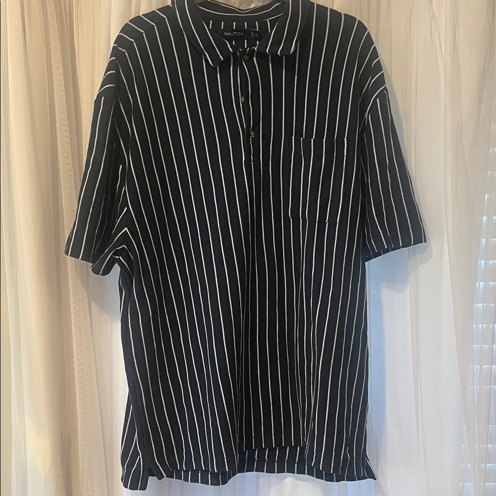 Nautica Men's Navy Striped Polo Shirt